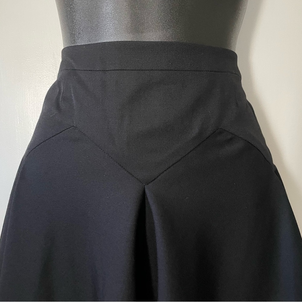 DOLCE & GABBANA Solid Black High-Low Skirt - Picture 2 of 9